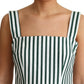 Dolce & Gabbana Green Striped Cotton A-Line Dress