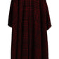 Dolce & Gabbana Black Red Cotton Checkered Over Coat Jacket