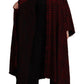 Dolce & Gabbana Black Red Cotton Checkered Over Coat Jacket
