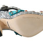 Dolce & Gabbana Silver Sequined Crystal Mary Janes Pumps