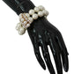 Dolce & Gabbana White Faux Pearl Beads Translucent Crystals Bracelet