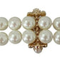 Dolce & Gabbana White Faux Pearl Beads Translucent Crystals Bracelet