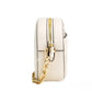 Michael Kors Jet Set Glam Light Cream Leather Oval Crossbody Bag Purse