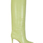 Paris Texas Croco Leather Print in Lime Stiletto 85 Boot