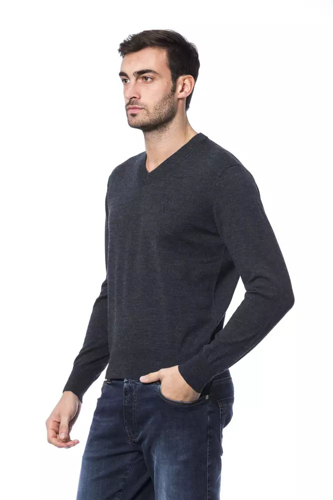 Billionaire Italian Couture Gray Merino Wool Sweater