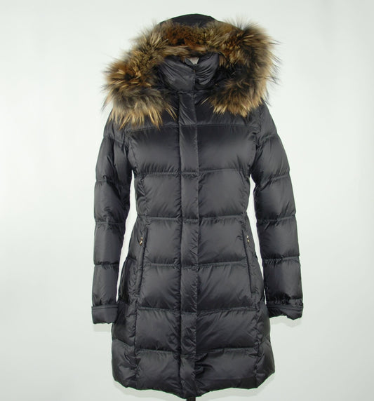 Emilio Romanelli Elegant Black Polyester Duck Down Jacket