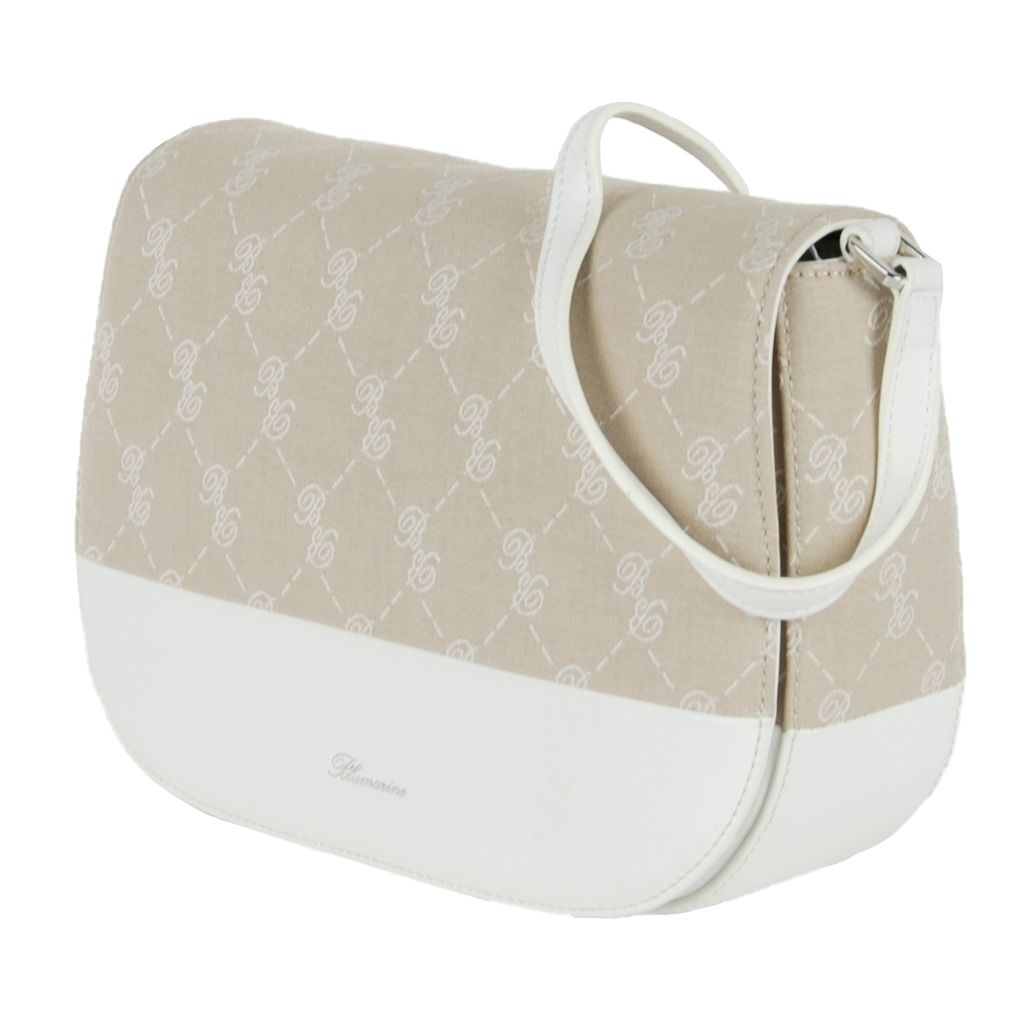 Blumarine White Cotton Crossbody Bag