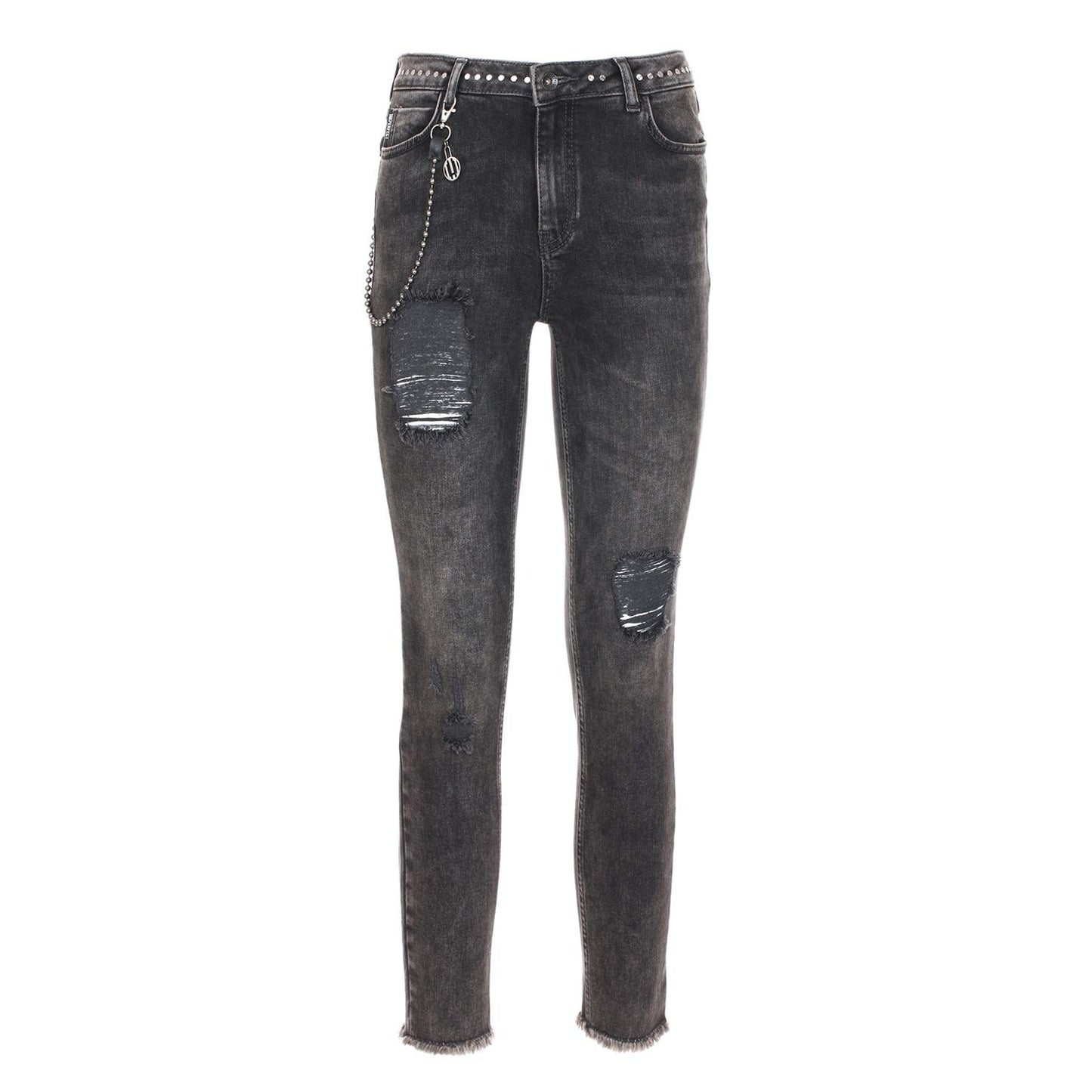Imperfect Black Cotton Jeans & Pant