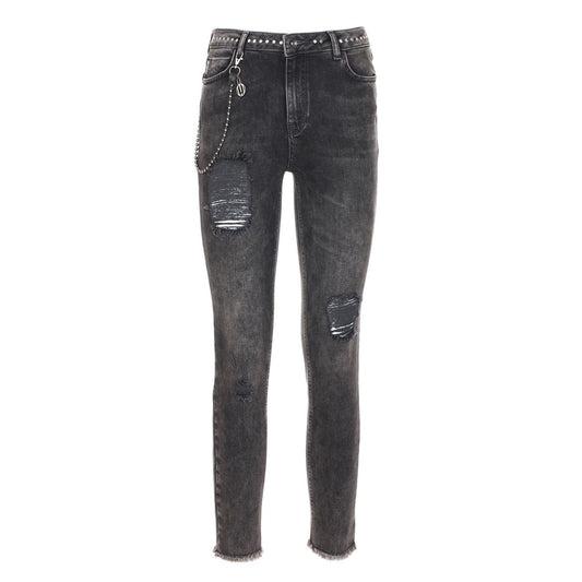 Imperfect Black Cotton Jeans & Pant