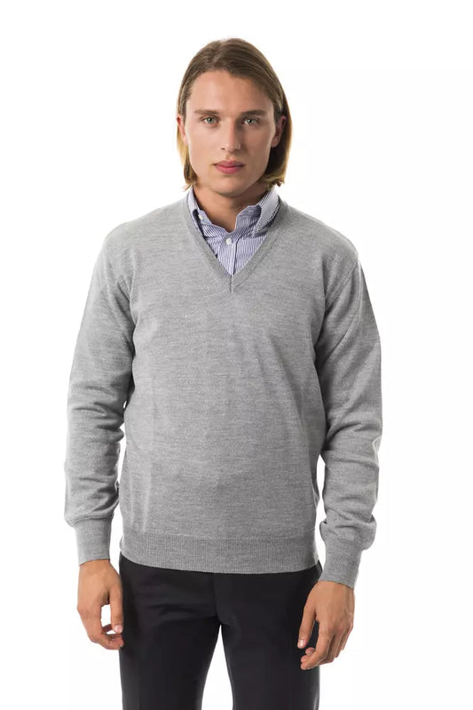 Uominitaliani Gray Wool Sweater