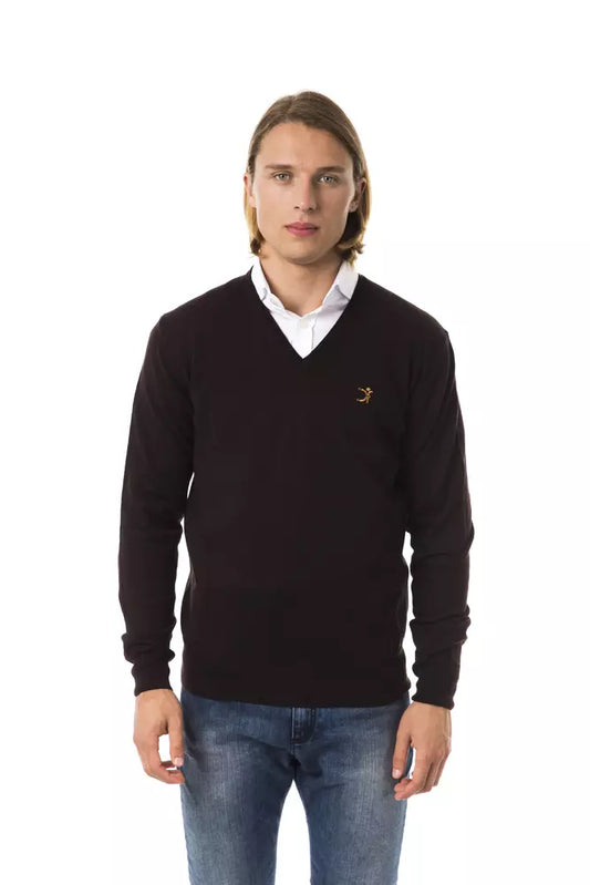 Uominitaliani Brown Merino Wool Sweater
