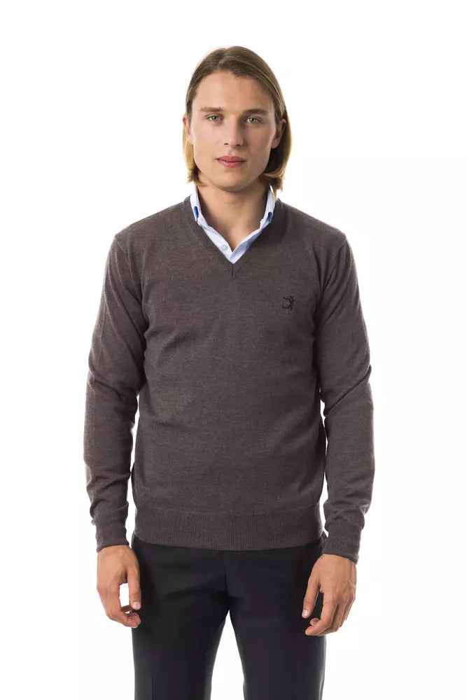 Uominitaliani Gray Merino Wool Sweater