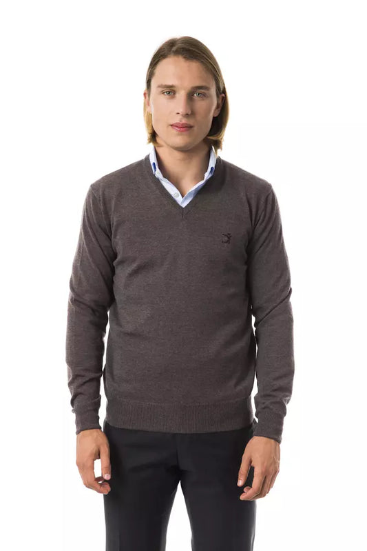 Uominitaliani Gray Merino Wool Sweater