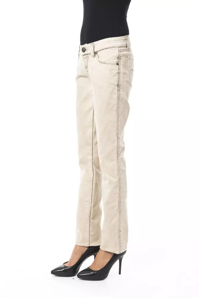 BYBLOS Beige Cotton Jeans & Pant
