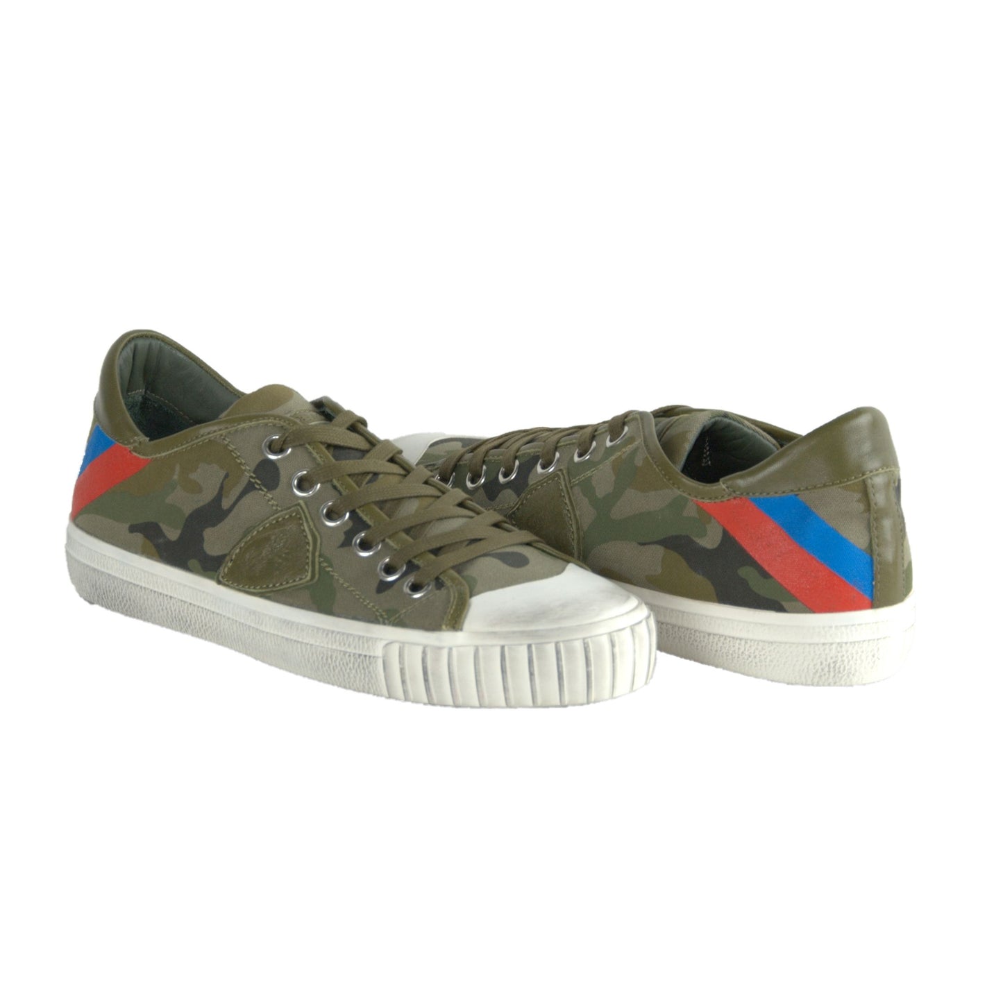 Philipp Plein Green Leather Sneakers