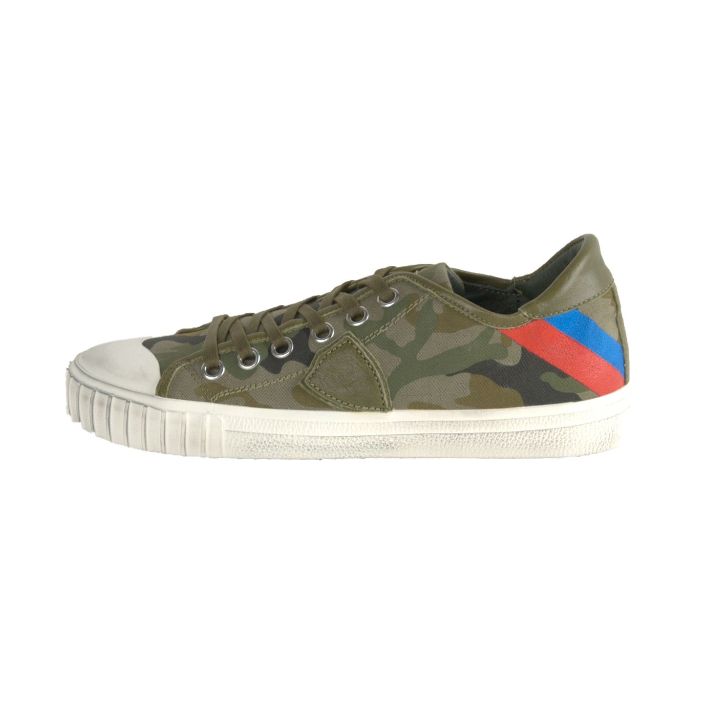 Philipp Plein Green Leather Sneakers