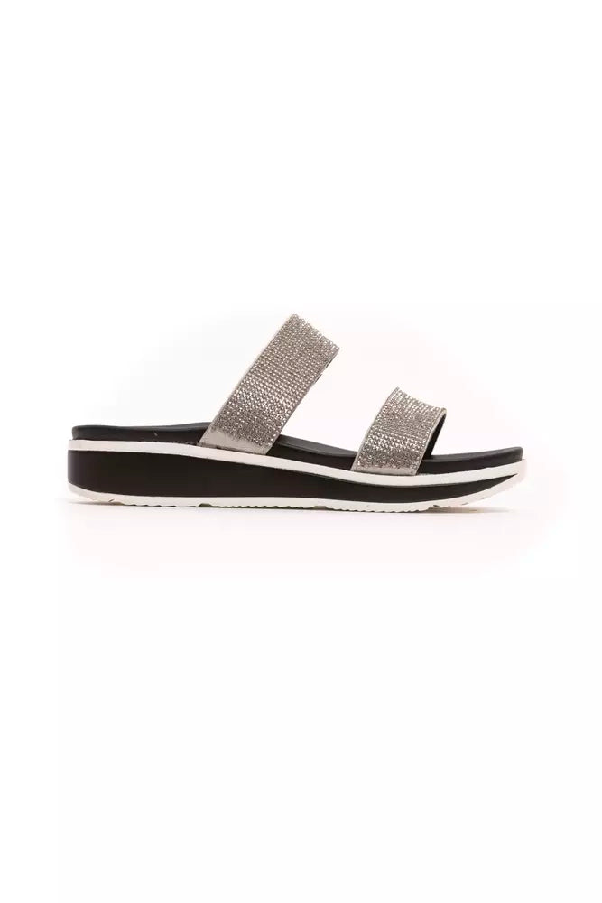 Péché Originel Silver Textile Sandal