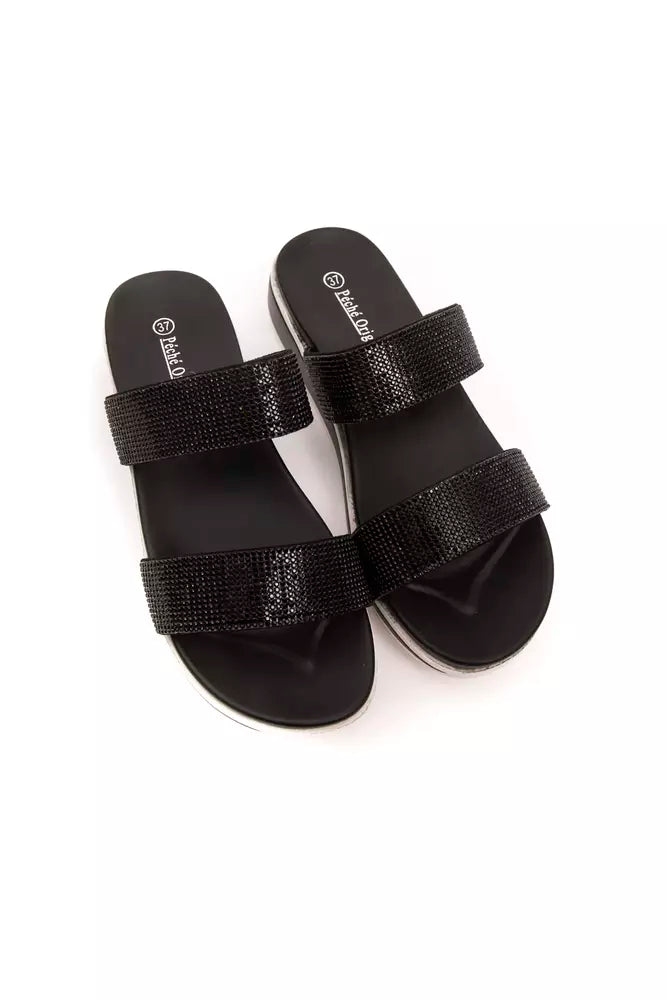Péché Originel Black Polyurethane Sandal