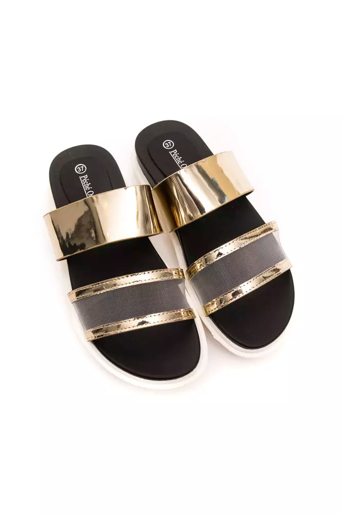 Péché Originel Gold Polyethylene Lining Material Sandal