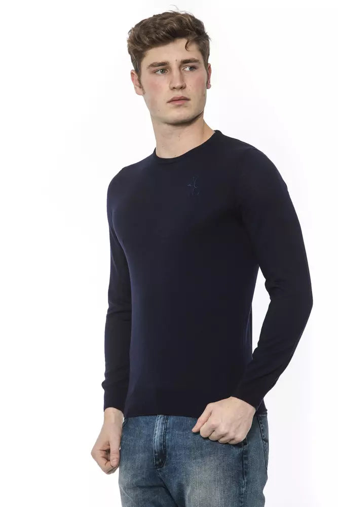 Billionaire Italian Couture Blue Virgin Wool Merinos Sweater