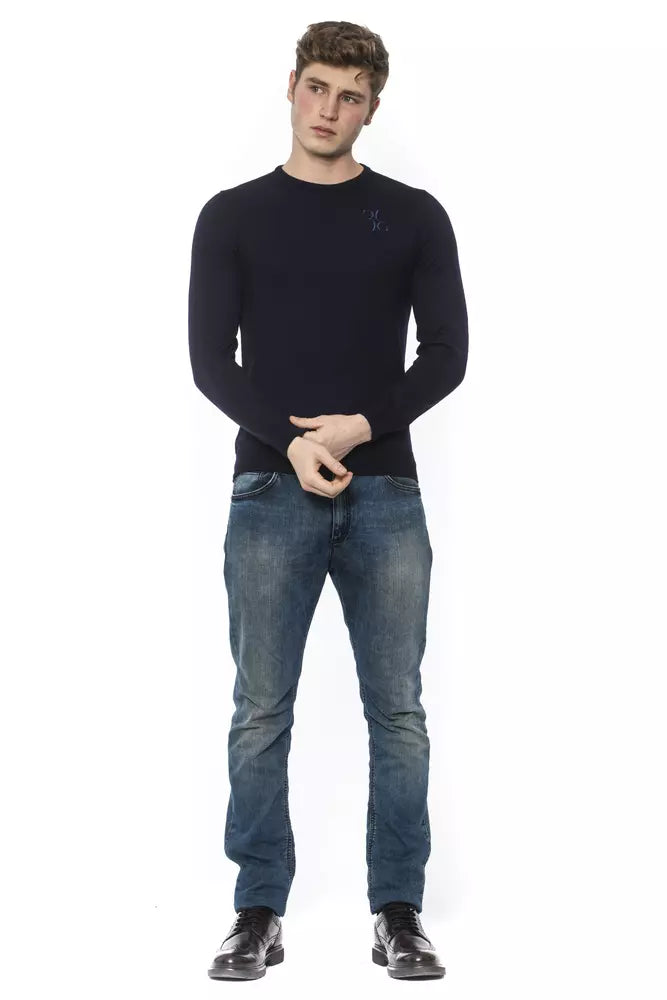 Billionaire Italian Couture Blue Virgin Wool Merinos Sweater