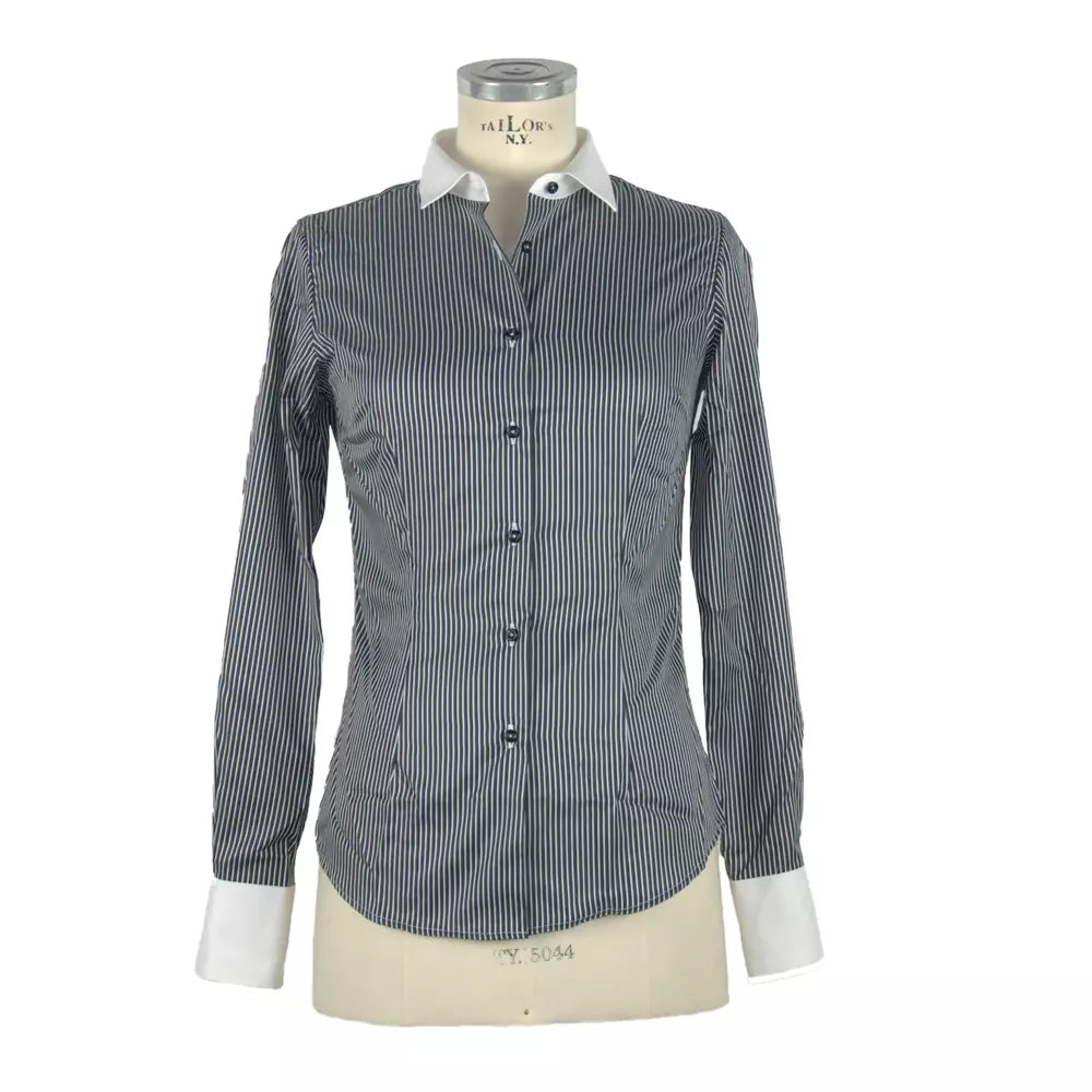 Made in Italy Black Cotton Shirt