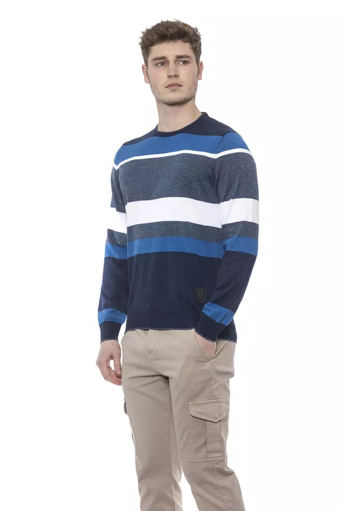 Conte of Florence Blue Cotton Sweater