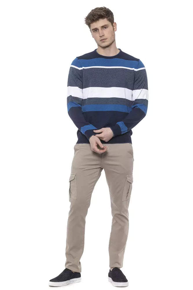 Conte of Florence Blue Cotton Sweater