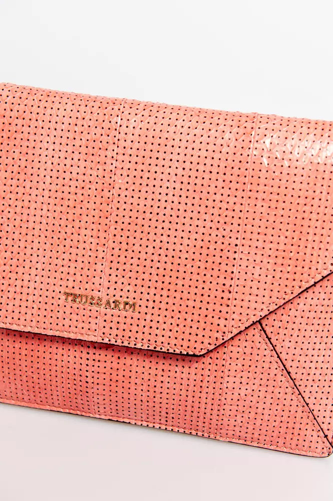 Trussardi 핑크 가죽 클러치 백