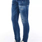 Frankie Morello Blue Cotton Jeans & Pant