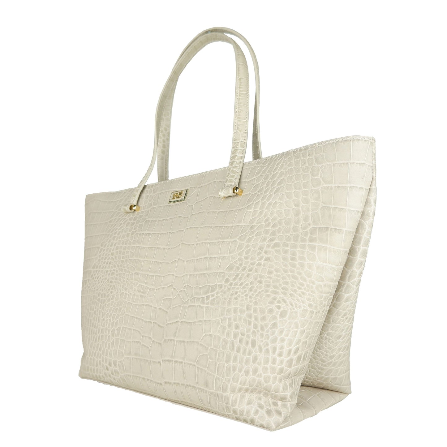 Cavalli Class Bianco Calfskin Handbag