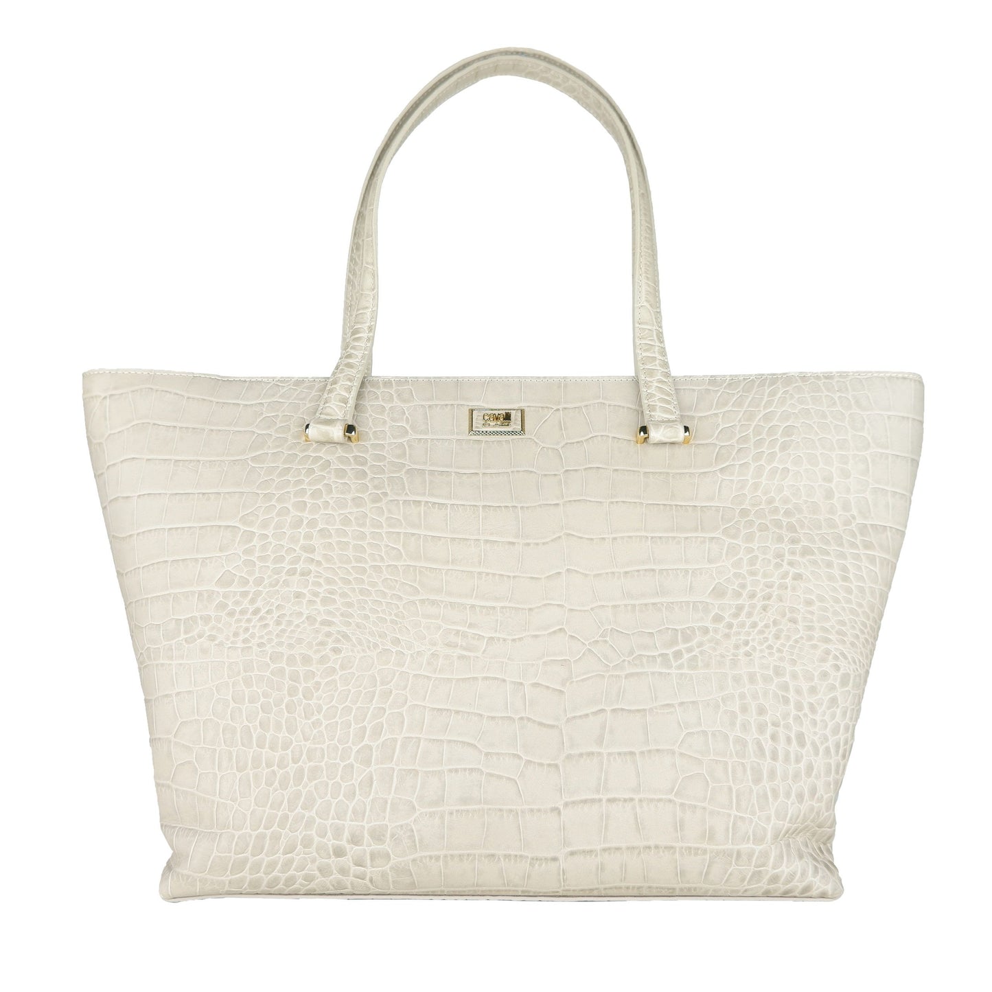 Cavalli Class Bianco Calfskin Handbag