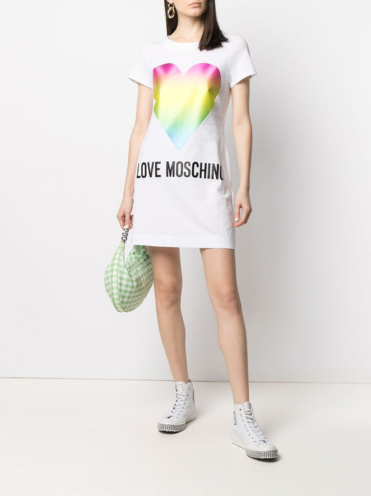 Love Moschino White Cotton Dress