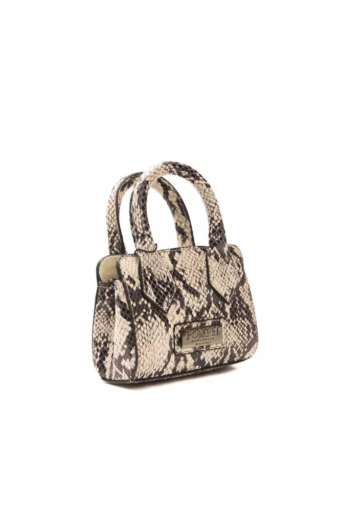 Pompei Donatella Gray Leather Handbag