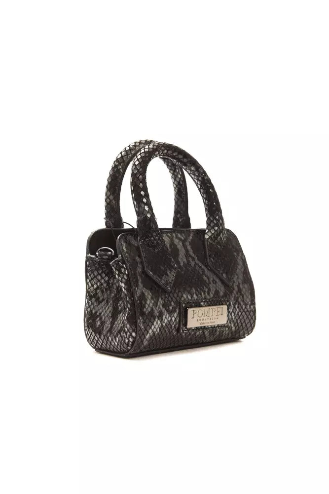 Pompei Donatella Gray Leather Handbag