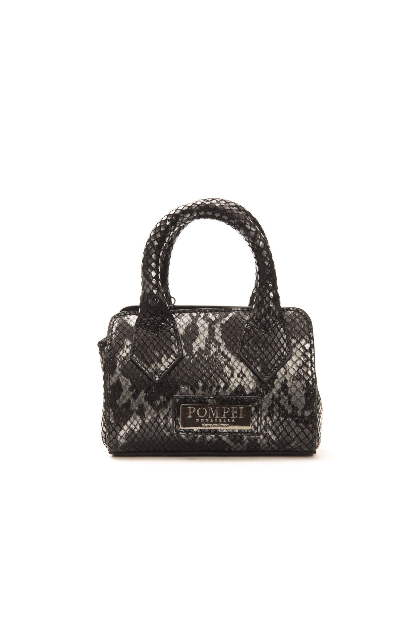 Pompei Donatella Gray Leather Mini Handbag