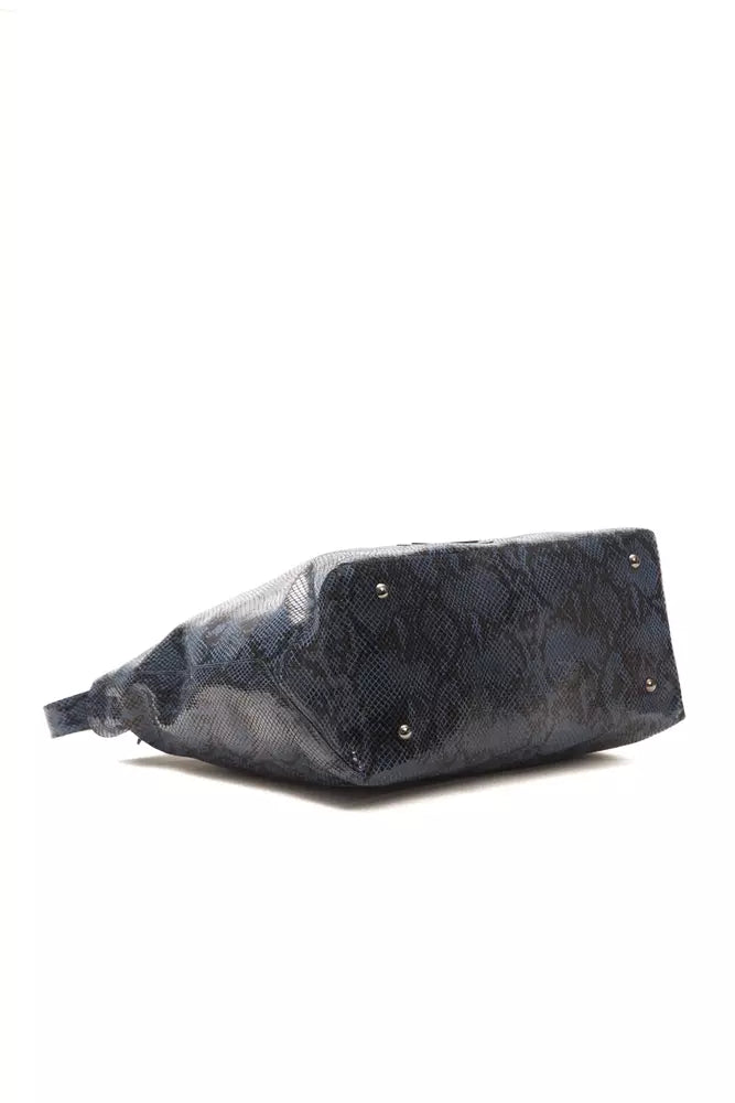 Pompei Donatella Blue Leather Shoulder Bag