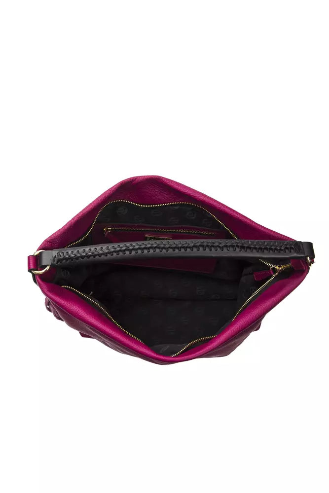 Pompei Donatella Burgundy Leather Shoulder Bag