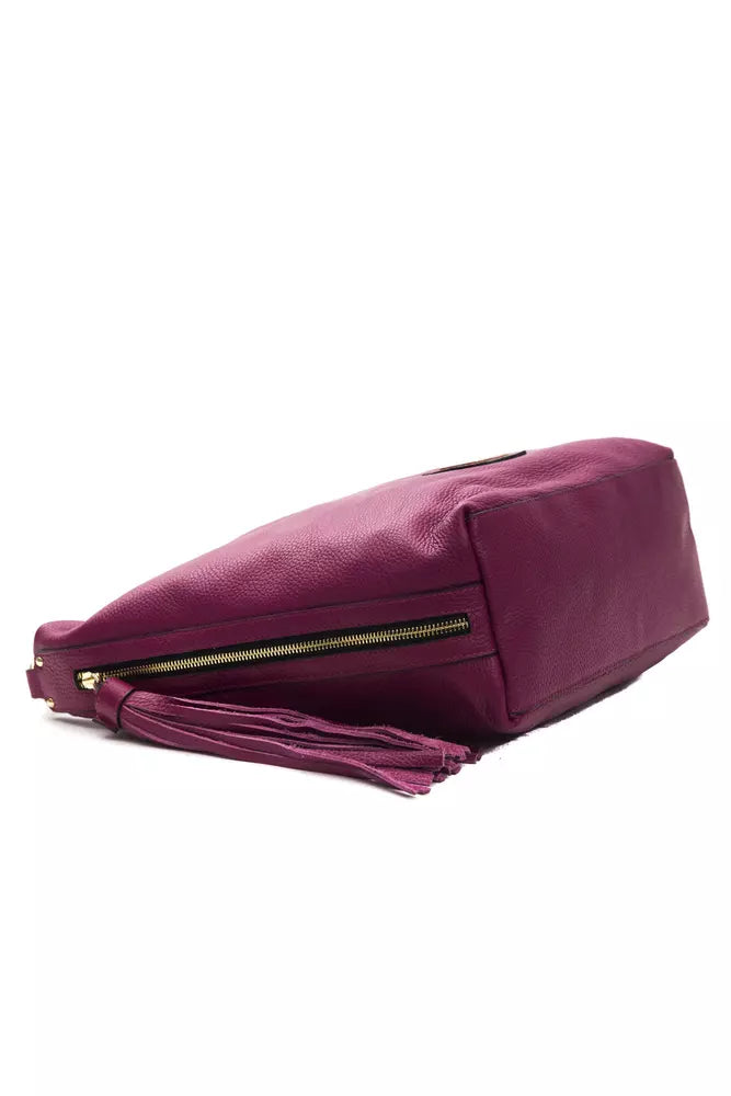 Pompei Donatella Burgundy Leather Shoulder Bag