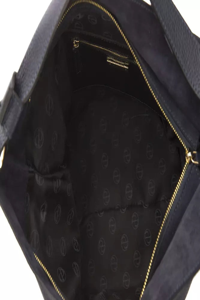 Pompei Donatella Gray Leather Shoulder Bag