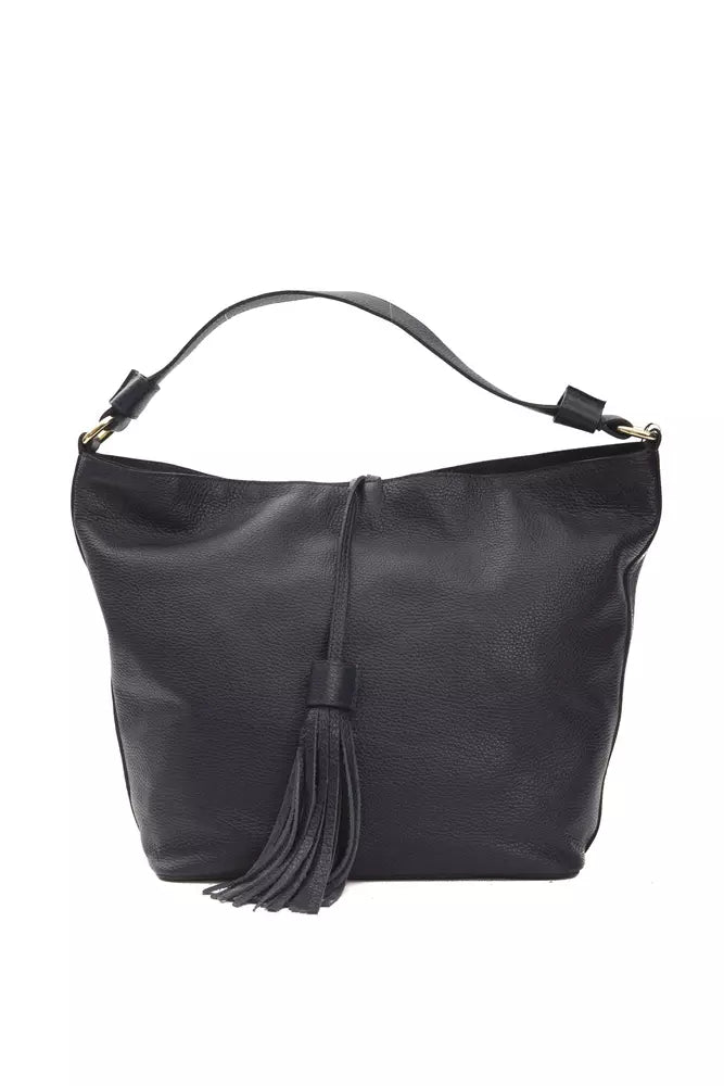 Pompei Donatella Gray Leather Shoulder Bag