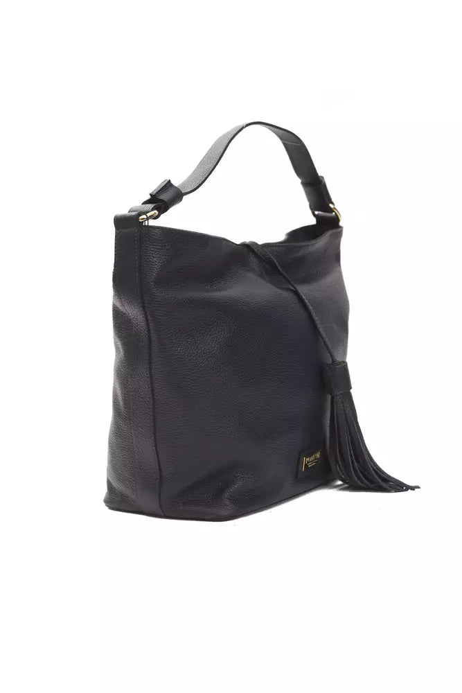 Pompei Donatella Gray Leather Shoulder Bag