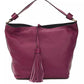 Pompei Donatella Burgundy Leather Shoulder Bag