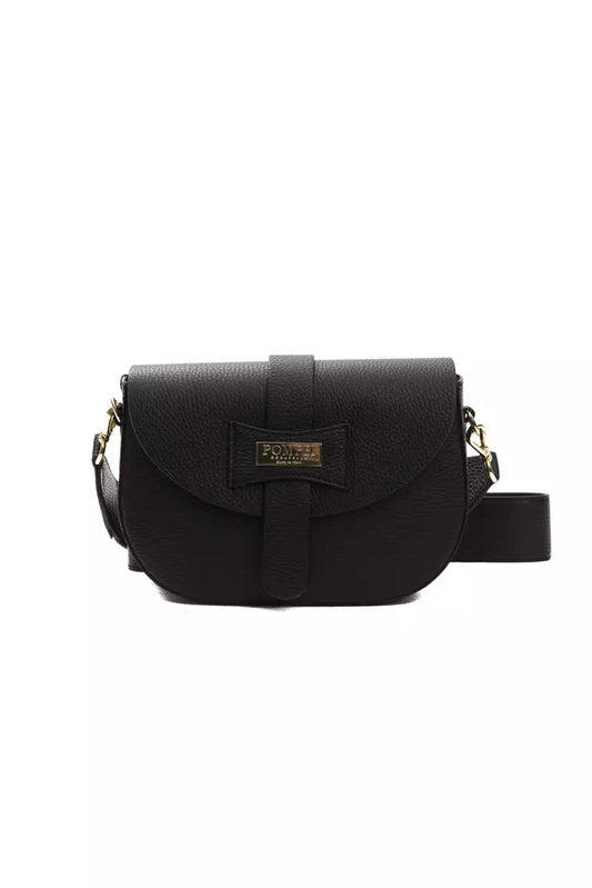 Pompei Donatella Black Leather Crossbody Bag