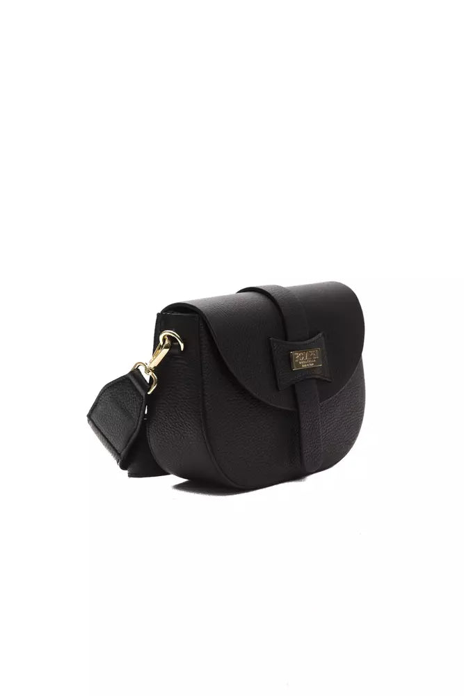 Pompei Donatella Black Leather Crossbody Bag