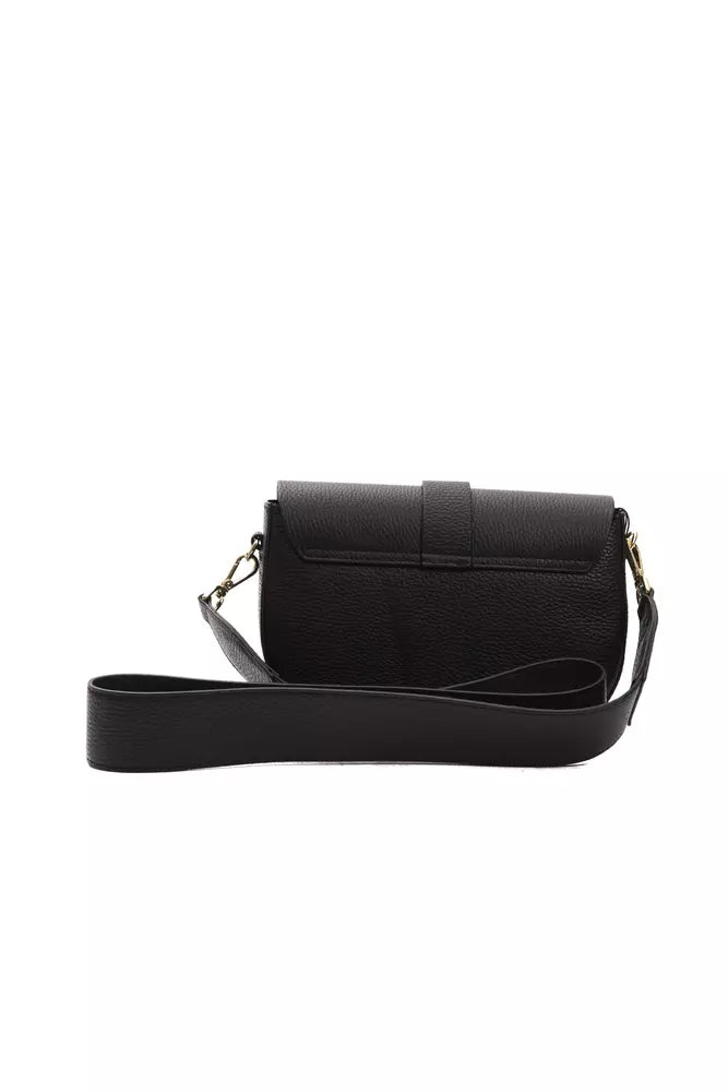 Pompei Donatella Black Leather Crossbody Bag