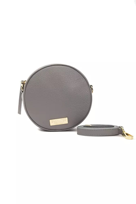 Pompei Donatella Gray Leather Crossbody Bag