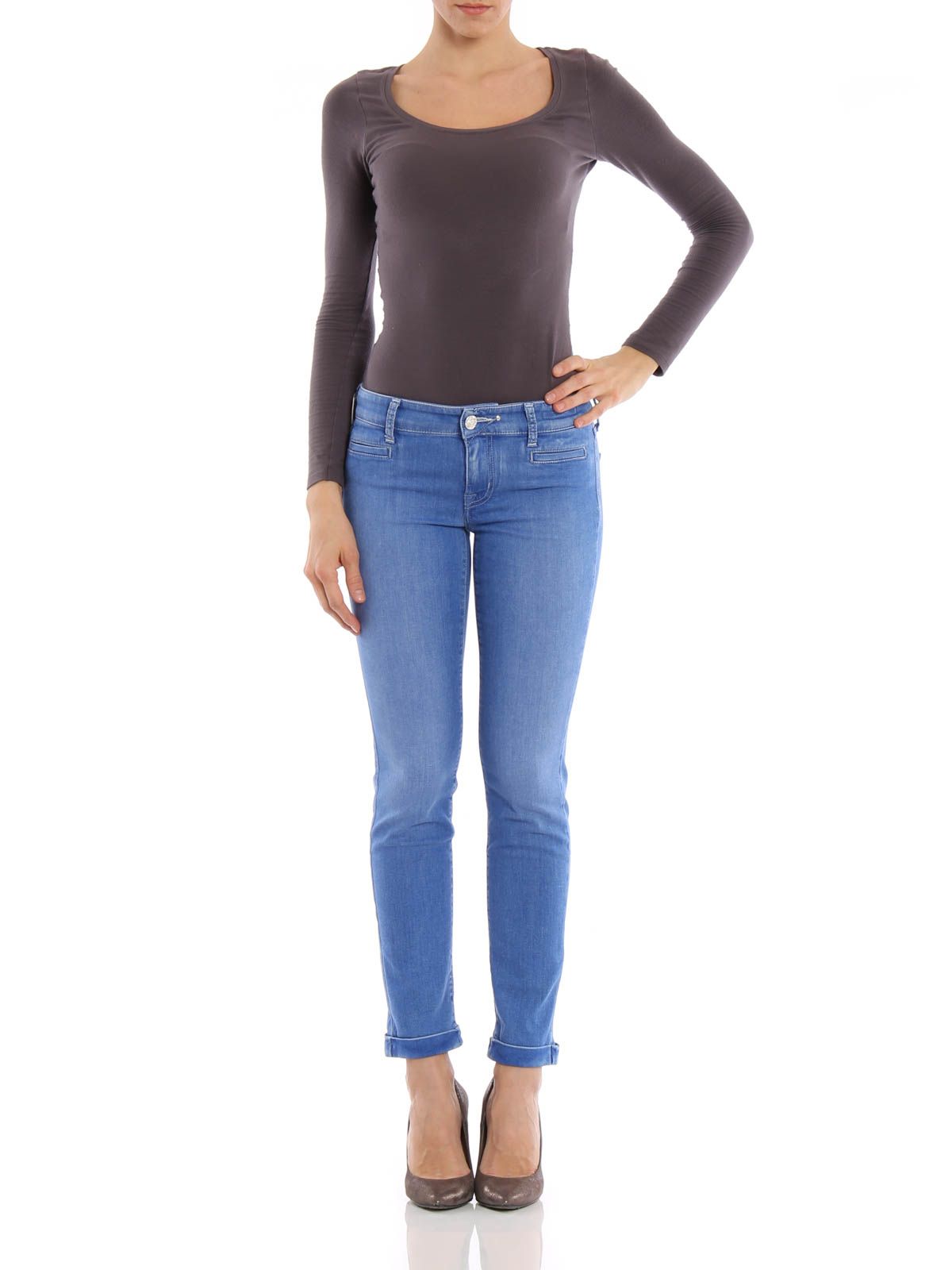 Jacob Cohen Light Blue Cotton Jeans & Pant