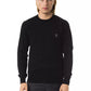 Uominitaliani Black Merino Wool Sweater