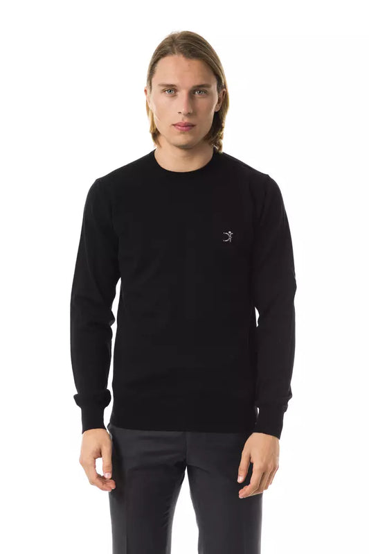 Uominitaliani Black Merino Wool Sweater
